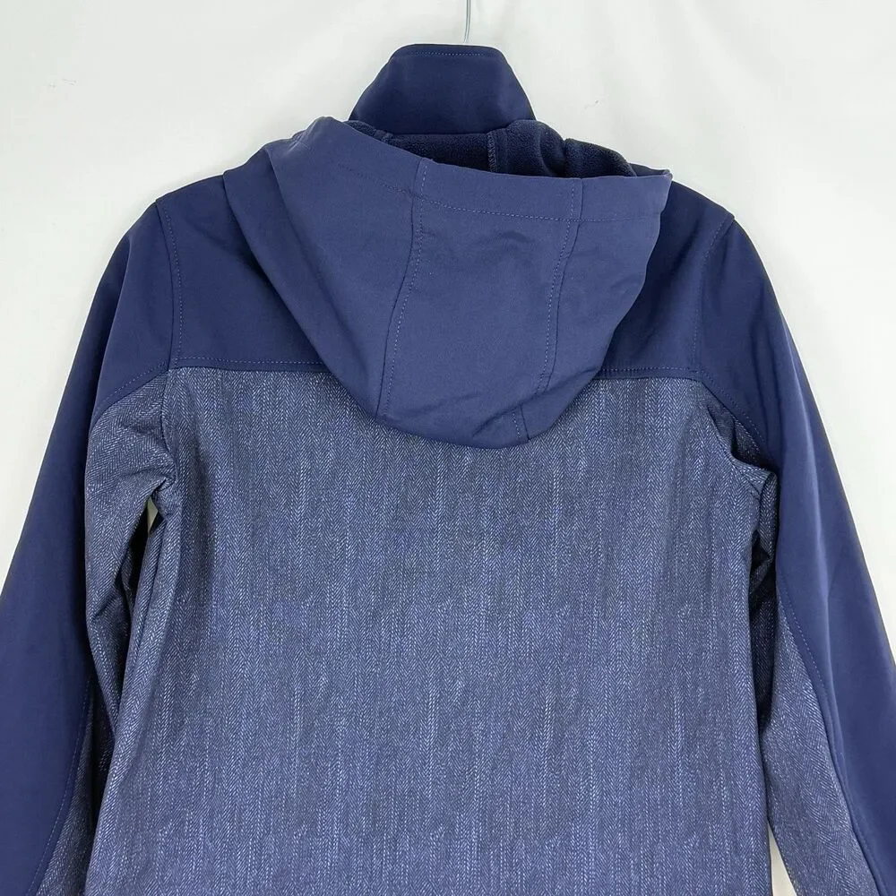 Snozu Jacket Boy M 10/12 Softshell Hooded Full Zip Blue